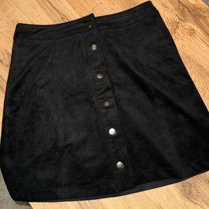Black mini skirt.